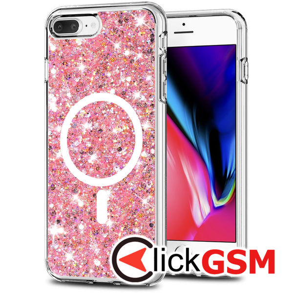 Husa Sparkly Glitter  roz Apple iPhone 8 Plus 9hr