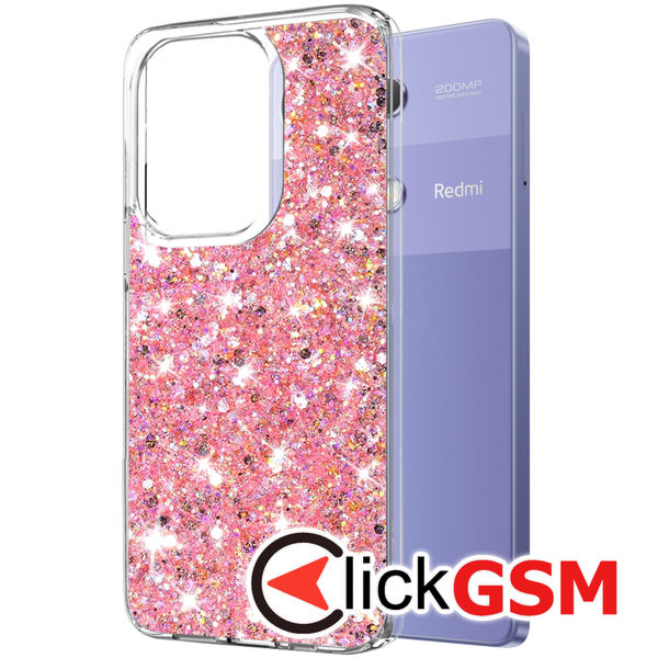 Husa Sparkly Glitter  roz Xiaomi Redmi Note 13 Pro 4G 9lz