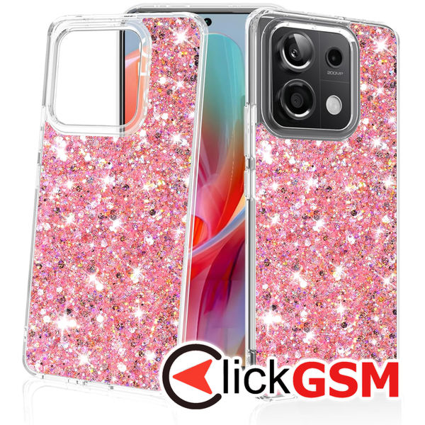 Husa Sparkly Glitter  roz Xiaomi Redmi Note 13 Pro 9lk