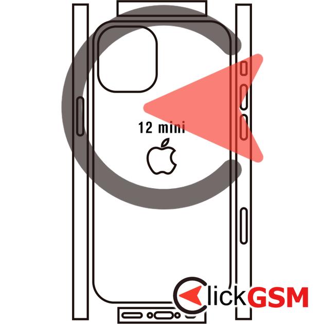 Folie Protectie Completa Spate Skin Carbon Apple iPhone 12 mini