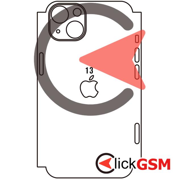 Folie Protectie Completa Spate Skin Carbon Apple iPhone 13