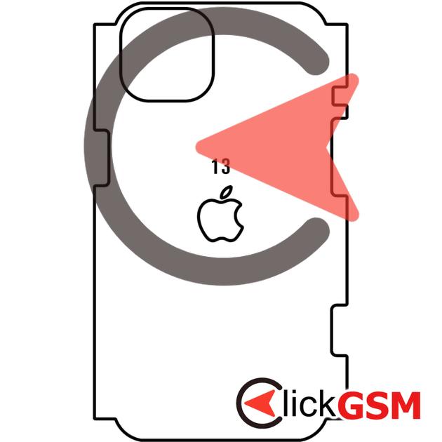 Folie Protectie Completa Spate Skin Carbon Apple iPhone 13
