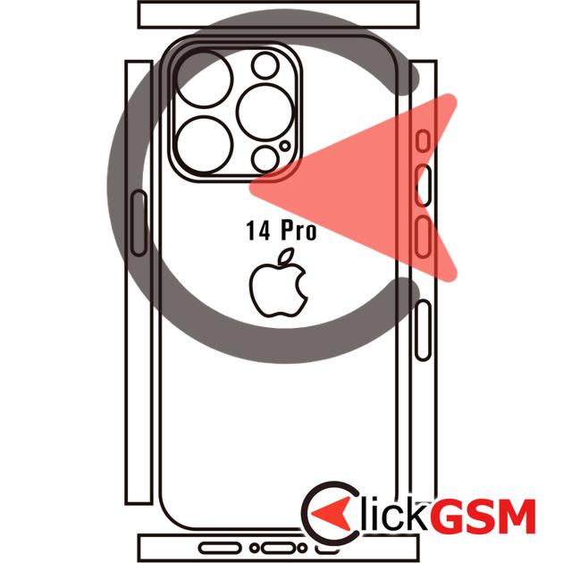 Folie Protectie Completa Spate Skin Carbon Apple iPhone 14 Pro