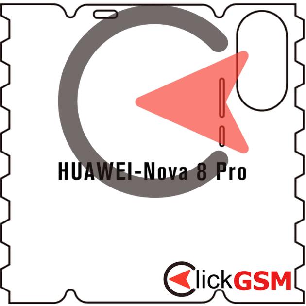 Folie Protectie Completa Spate Skin Carbon Huawei nova 8 Pro