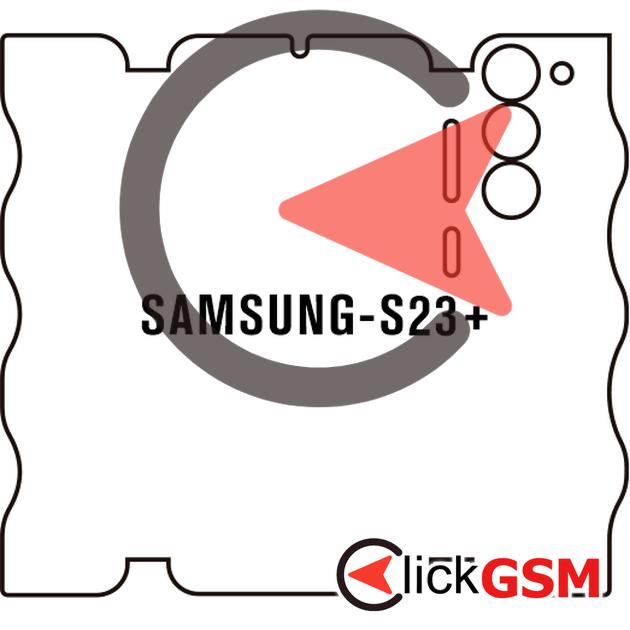 Folie Protectie Completa Spate Skin Carbon Samsung Galaxy S23+