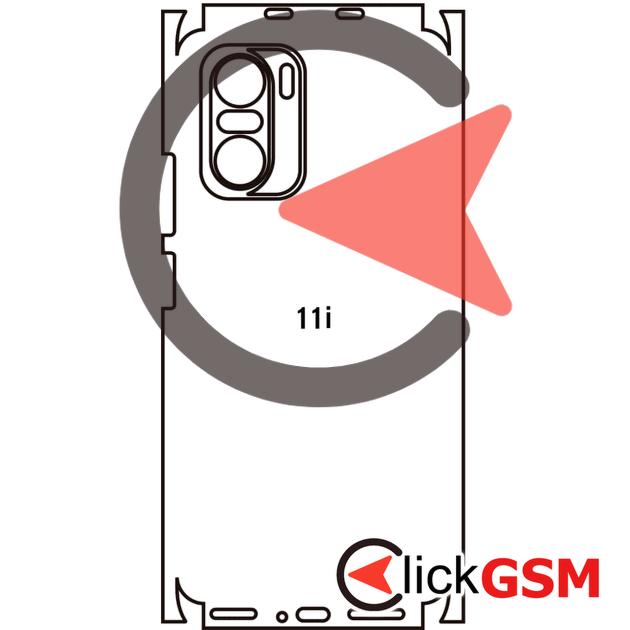 Folie Protectie Completa Spate Skin Glitter Xiaomi Mi 11i