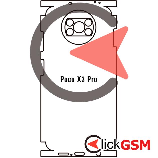 Folie Protectie Completa Spate Skin Carbon Xiaomi POCO X3 Pro