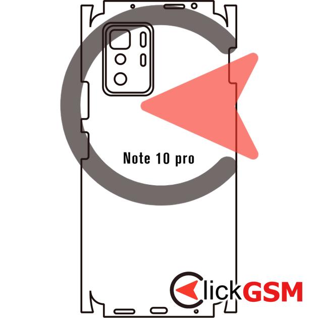 Folie Protectie Completa Spate Skin Carbon Xiaomi Redmi Note 10 Pro 5G