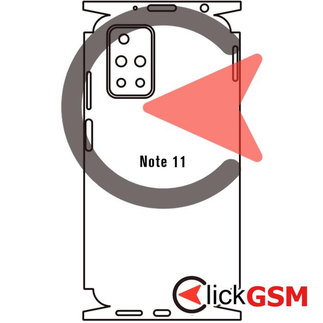Folie Protectie Completa Spate Skin Carbon Xiaomi Redmi Note 11 4G
