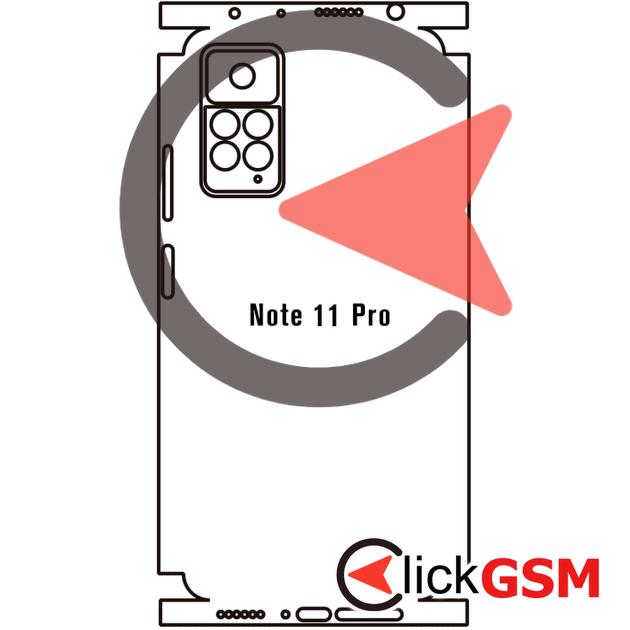 Folie Protectie Completa Spate Skin Carbon Xiaomi Redmi Note 11 Pro 5G