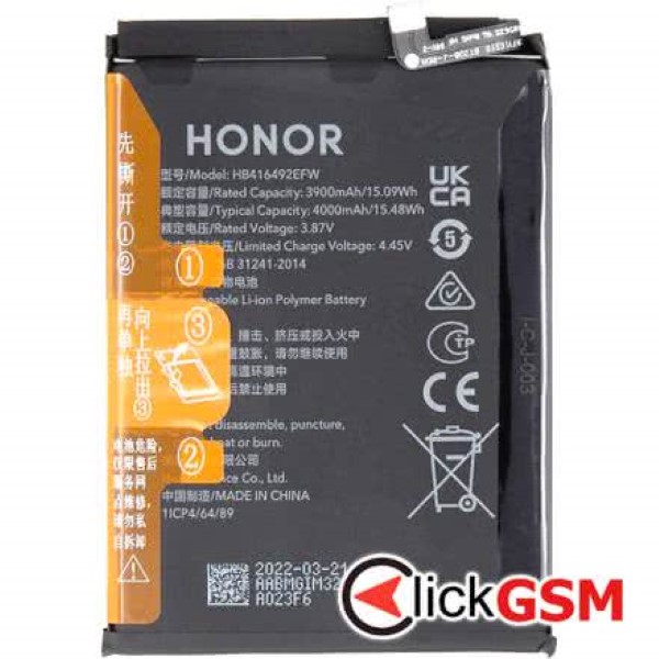 Piesa Baterie Swap Honor X8 112v