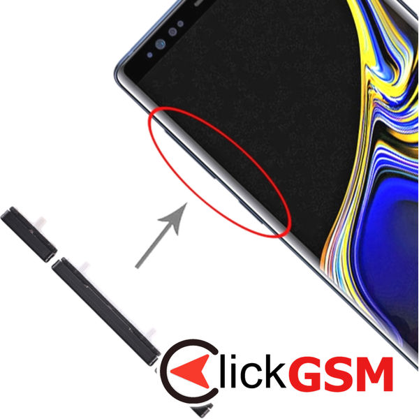 Piesa Buton Lateral Black Samsung Galaxy Note9 4dof