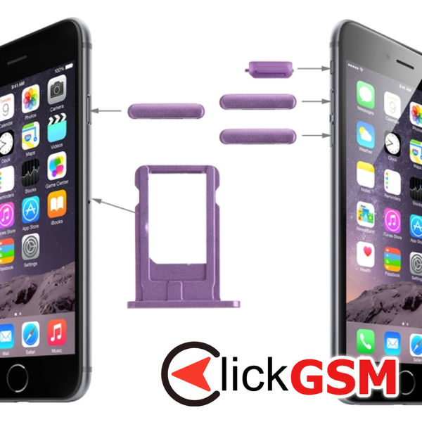 Piesa Buton Lateral Cu Butoane Volum Purple Apple Iphone 6 4mzw