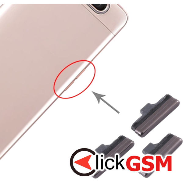 Piesa Buton Lateral Cu Buton Pornire Si Butoane Volum Black Samsung Galaxy A80 4eca