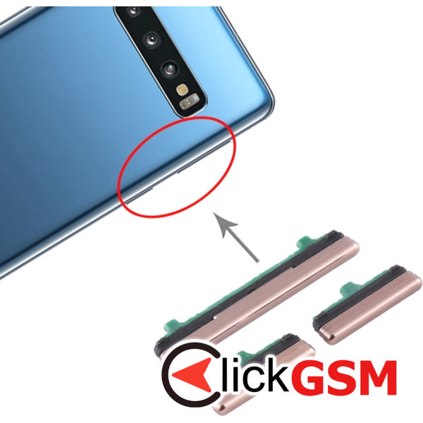 Piesa Buton Lateral Cu Buton Pornire Si Butoane Volum Gold Samsung Galaxy S10 5g 4cz8