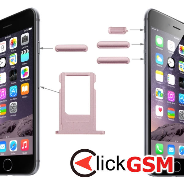 Piesa Buton Lateral Pink Apple Iphone 6 4mzx