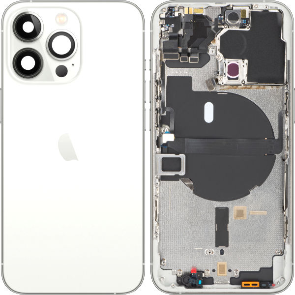 Apple iPhone 13 Pro · Capac Baterie Apple iPhone 13 Pro, Cu Carcasa Mijloc, Argintiu, (provine din dezmembrari) Premium