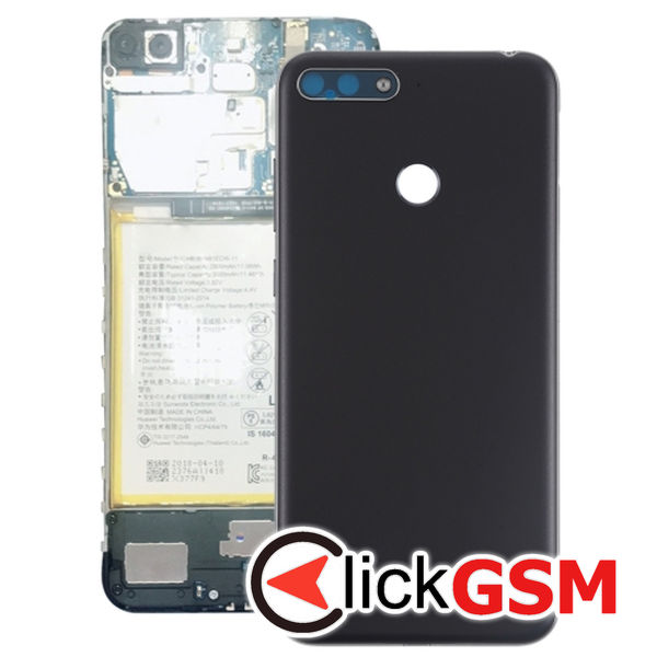 Piesa Piesa Capac Spate Cu Buton Lateral Black Huawei Y6 2018 2b32