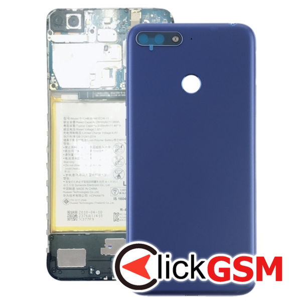 Piesa Capac Spate Cu Buton Lateral Blue Huawei Y6 2018 2b34