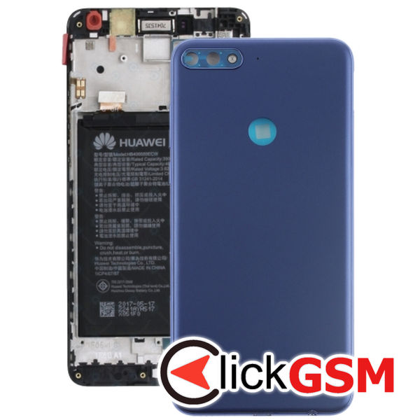 Piesa Piesa Capac Spate Cu Buton Lateral Blue Huawei Y7 Prime 2018 2eym