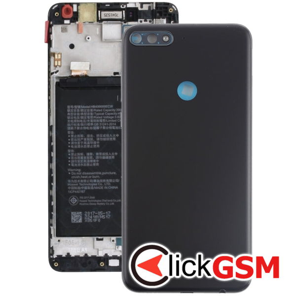 Piesa Capac Spate Cu Buton Lateral Negru Huawei Y7 Prime 2018 2evg