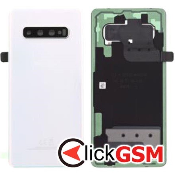 Piesa Capac Spate Cu Geam Camera Alb Samsung Galaxy S10.plus Pum