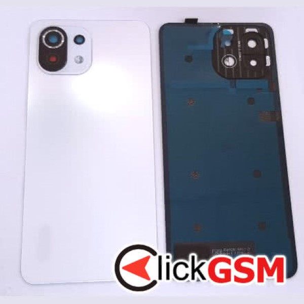 Piesa Capac Spate Cu Geam Camera Alb Xiaomi Mi 11 Lite 37v1