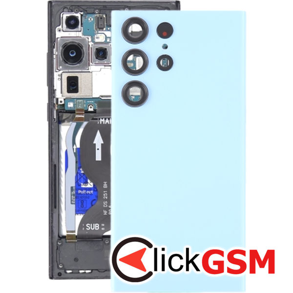 Piesa Piesa Capac Spate Cu Geam Camera Blue Samsung Galaxy S23 Ultra 4b0a