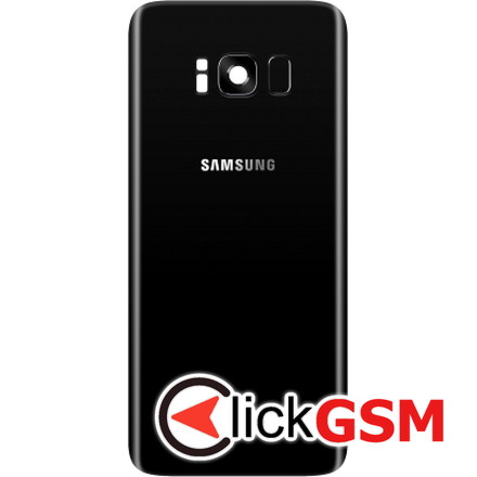 Capac Spate cu Geam Camera, Buton Amprenta Negru Samsung Galaxy S8+ eq2
