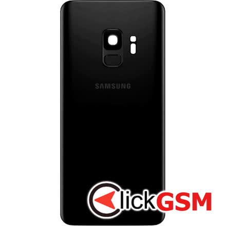Capac Spate cu Geam Camera, Buton Amprenta Negru Samsung Galaxy S9 cl0