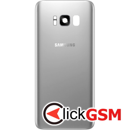 Capac Baterie Argintiu cu geam camera / blitz, Swap Samsung Galaxy S8+ G955 
