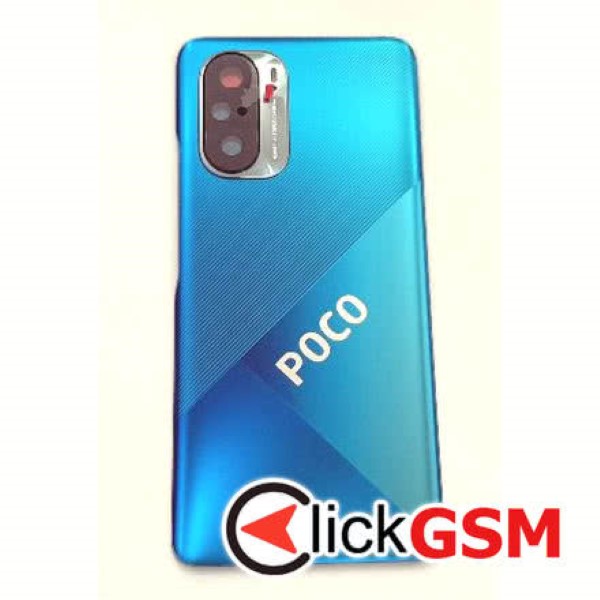Capac Spate cu Geam Camera Blue Xiaomi POCO F3 38xm