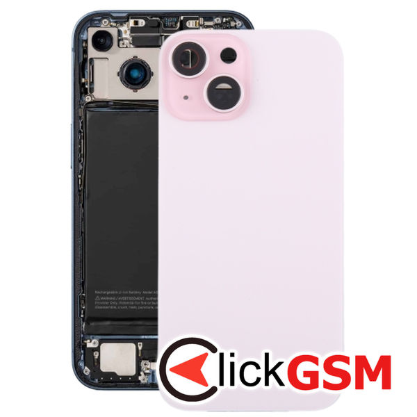 Piesa Capac Spate Cu Geam Camera Pink Apple Iphone 15 Plus 2e83