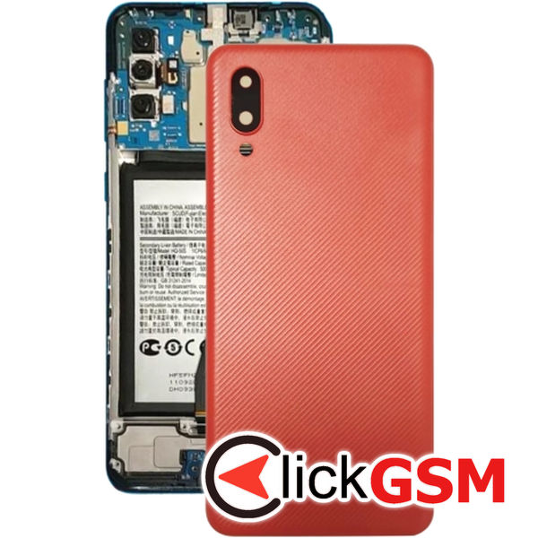 Piesa Capac Spate Cu Geam Camera Red Samsung Galaxy A02 4b4n