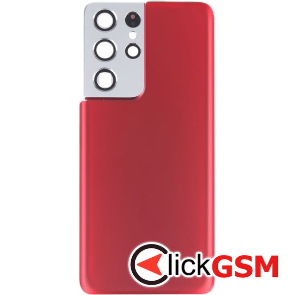 Piesa Capac Spate Cu Geam Camera Red Samsung Galaxy S21 Ultra 5g 4agu