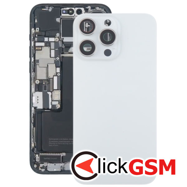 Piesa Piesa Capac Spate Cu Geam Camera White Apple Iphone 15 Pro Max 2em2