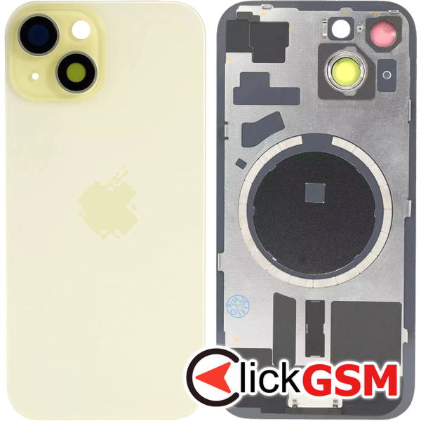 Piesa Piesa Capac Spate Galben Apple Iphone 15 3lu