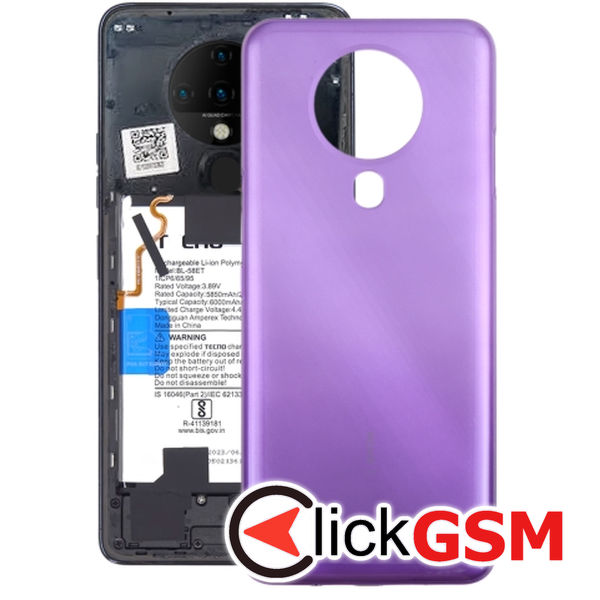 Piesa Piesa Capac Spate Purple Tecno Spark 6 4ouy