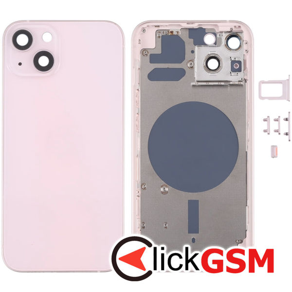 Piesa Carcasa Cu Capac Spate Geam Camera Si Suport Sim Pink Apple Iphone 13 4ghb