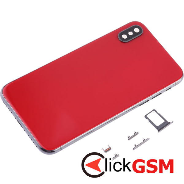 Piesa Piesa Carcasa Cu Capac Spate Geam Camera Si Suport Sim Red Apple Iphone X 4fwy