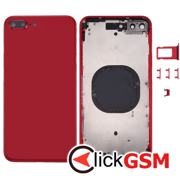 Piesa Carcasa Cu Capac Spate Red Apple Iphone 8 Plus 4fzd