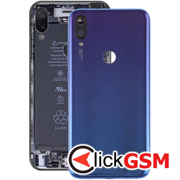 Piesa Carcasa Cu Capac Spate Si Geam Camera Blue Xiaomi Mi Play 25tl