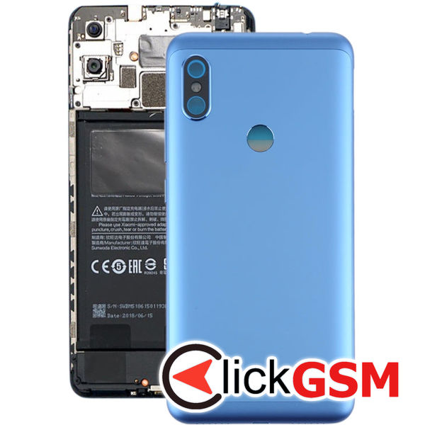 Piesa Carcasa Cu Capac Spate Si Geam Camera Blue Xiaomi Redmi Note 6 Pro 1yze