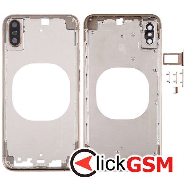 Piesa Carcasa Cu Capac Spate Si Geam Camera Gold Apple Iphone Xs 4foc