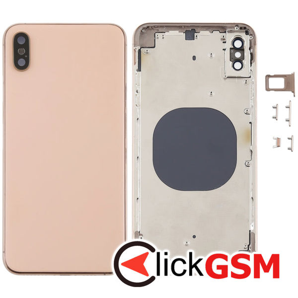 Piesa Carcasa Cu Capac Spate Si Geam Camera Gold Apple Iphone Xs Max 4fqc