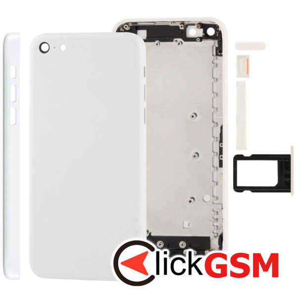 Piesa Carcasa Cu Capac Spate Si Suport Sim White Apple Iphone 5c 4f9d