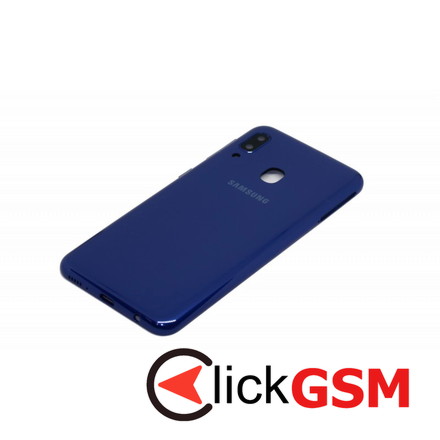 Carcasa cu Spate Plastic, Butoane Laterale, Geam Camera Albastru Samsung Galaxy A20e 4wg