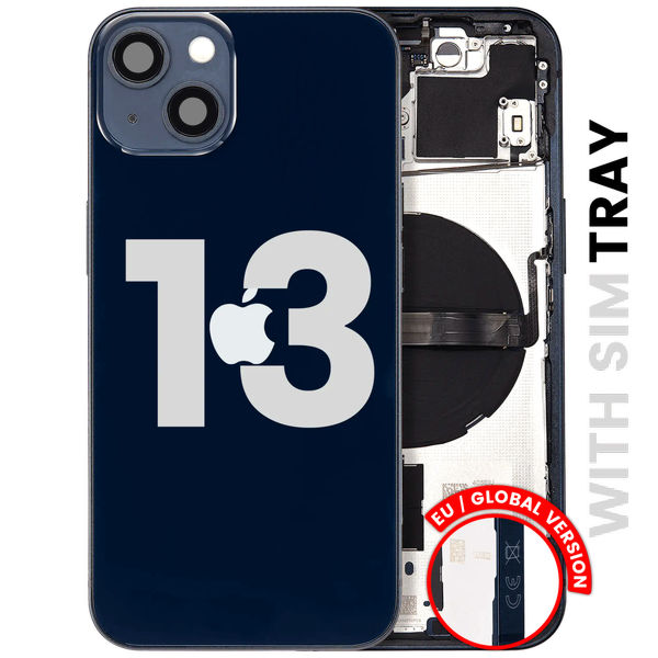 Apple iPhone 13 · Back Housing W/ Small Parts For iPhone 13 (EU / Global Version) (Used OEM Pull: Grade B) (Midnight)