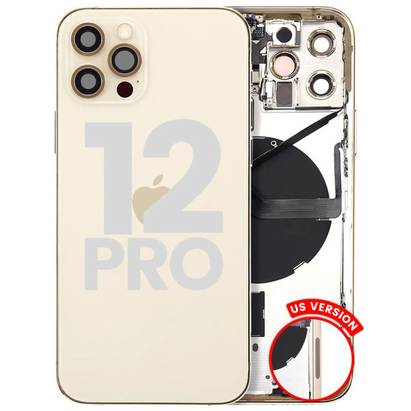Apple iPhone 12 Pro · Back Housing W/ Small Parts For iPhone 12 Pro (US Version) (Used OEM Pull: Grade C) (Gold)