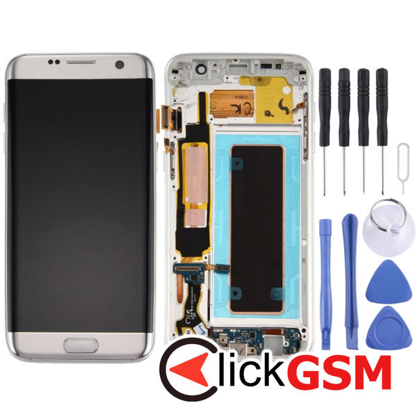 Piesa Display Cu Rama Si Modul Incarcare Black Samsung Galaxy S7 Edge 4emp